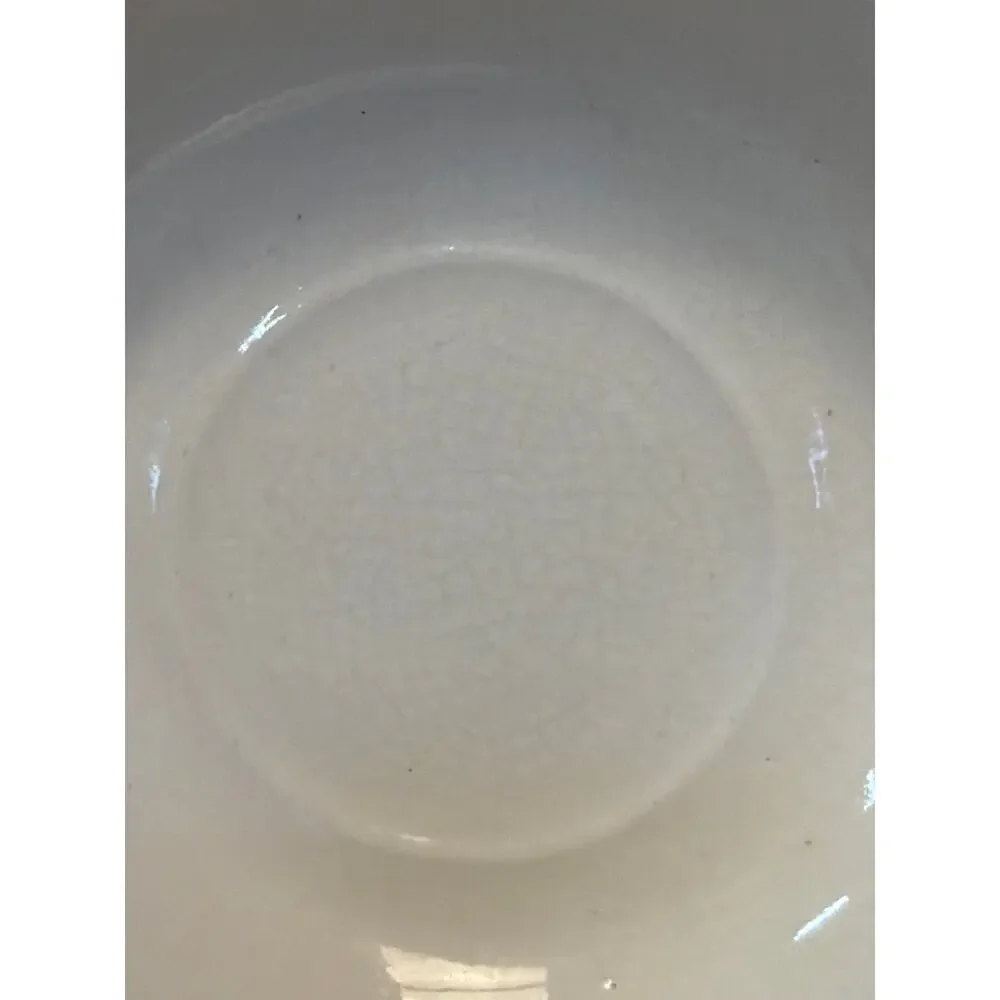 Vtg Art Pottery Dish Off White Glaze Dish Crazing Made In California USA
